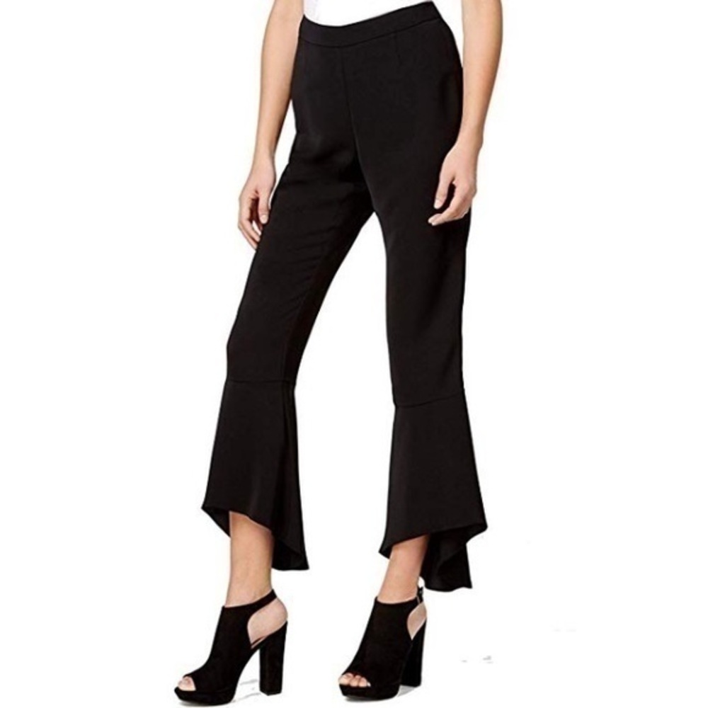 New NWOT Womens Bar III Munich Cropped Flute Hem lightweight black Pants sz L